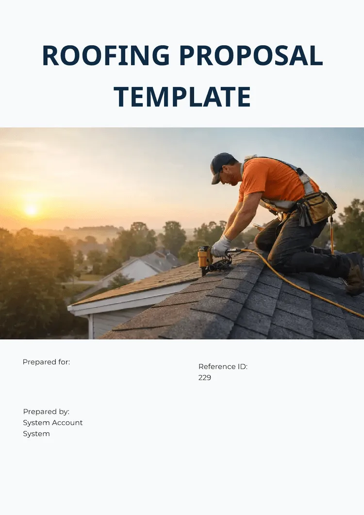 First page of the QuoteCloud Roofing Proposal Template