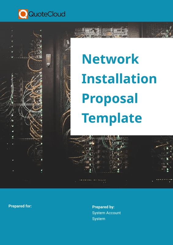 Network installation proposal template cover